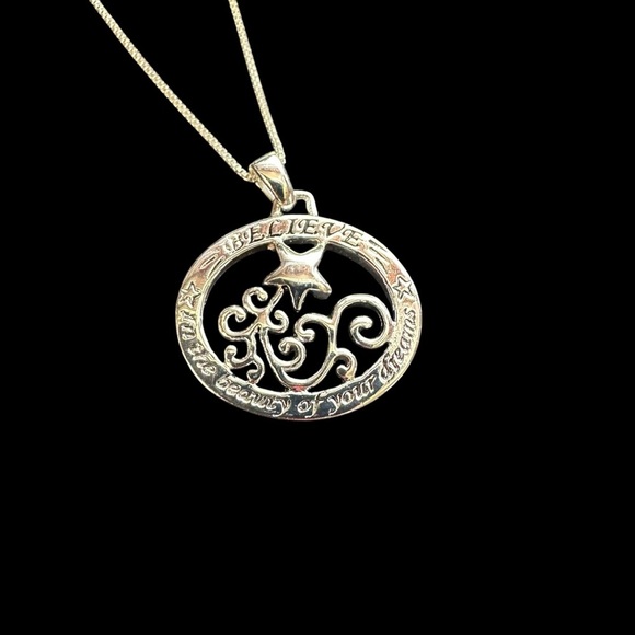 Inspirational Sterling Silver Pendant Necklace crafted in Italy - Picture 1 of 6